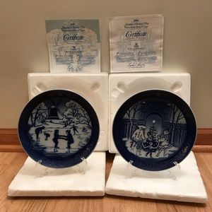 Certificate of Authenticity Royal Copenhagen Christmas Plate 1989 and 1990.